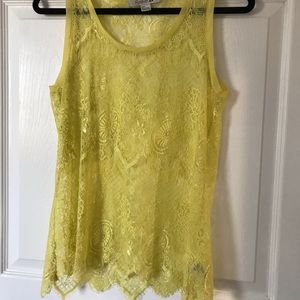 Yellow Lace Shirt or Swim Cover Up